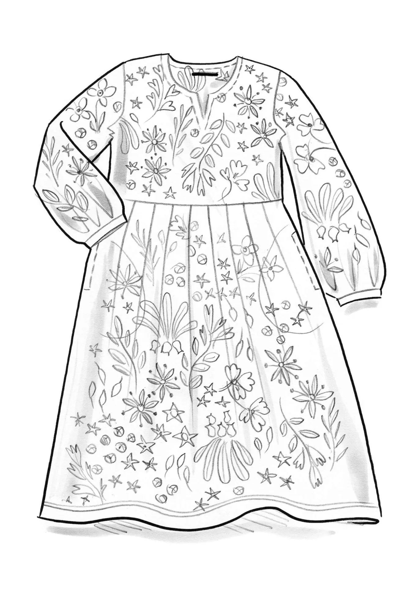 Velourklänning "Katla" i ekologisk bomull/återvunnen polyester