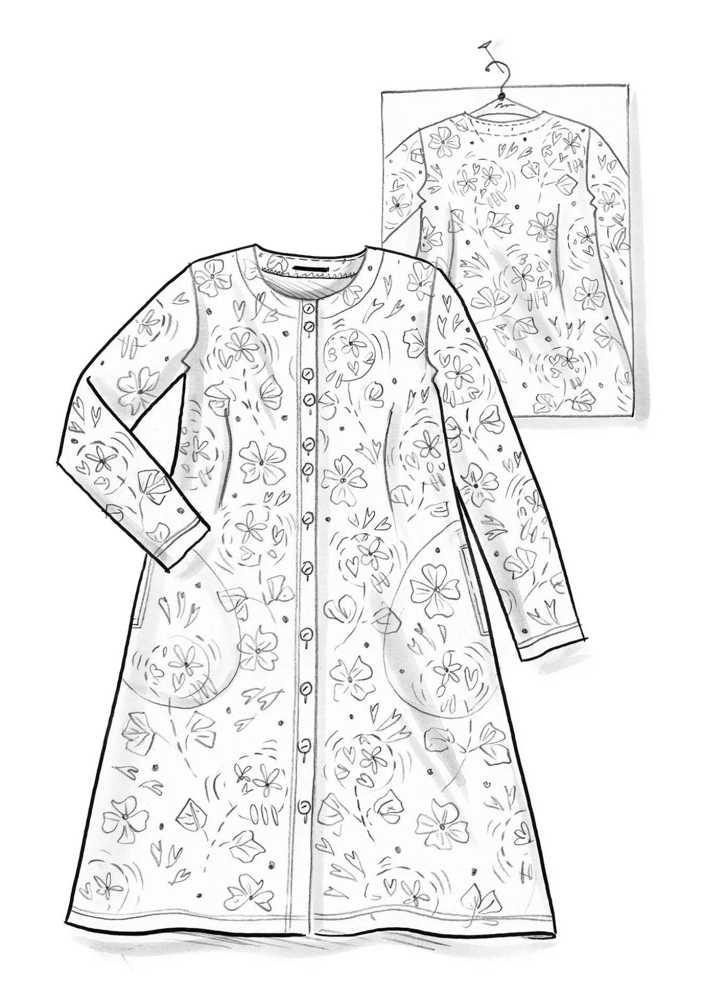 Velourklänning "Selma" i ekologisk bomull/återvunnen polyester