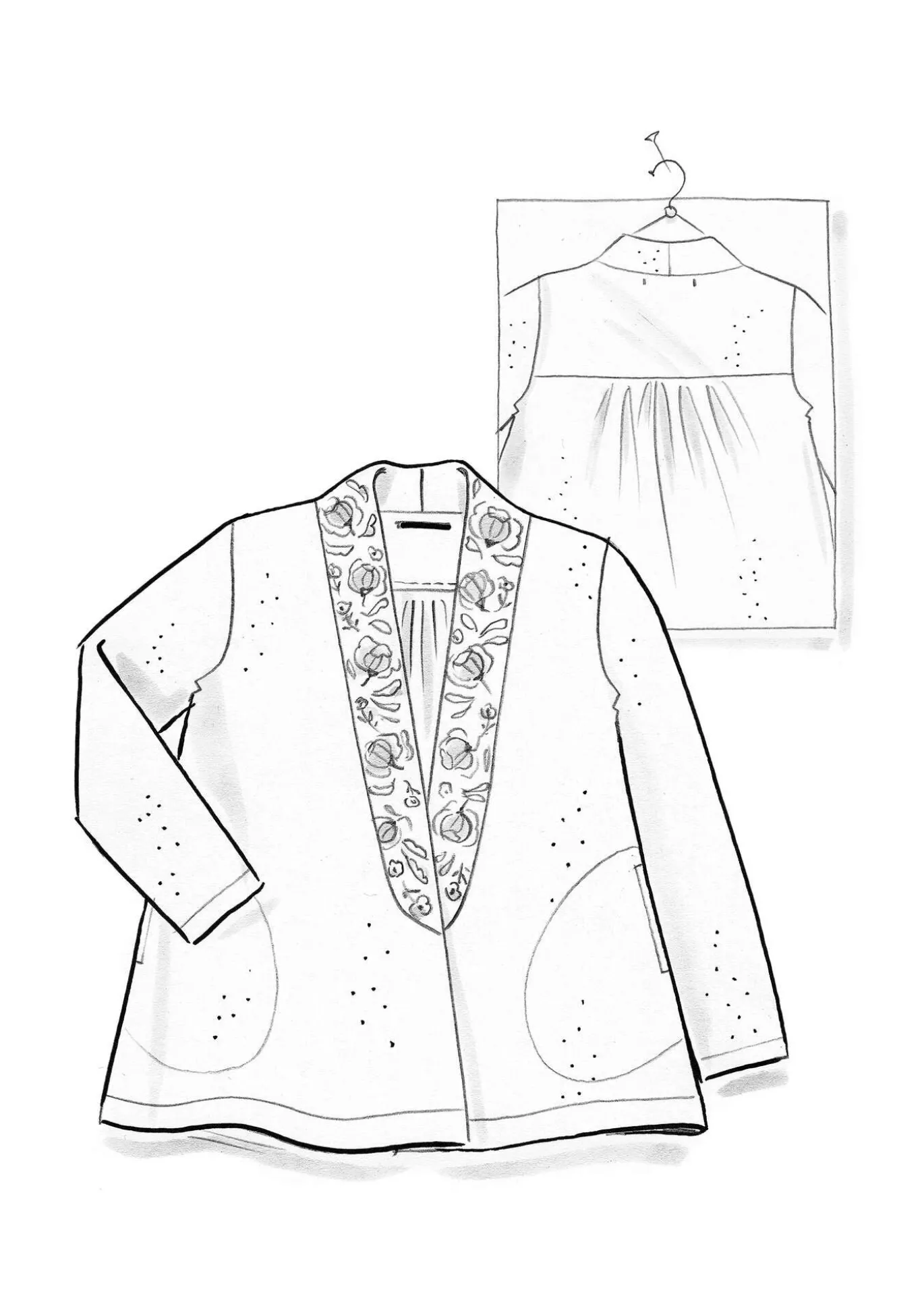 Velourkofta "Nora" i ekologisk bomull/återvunnen polyester