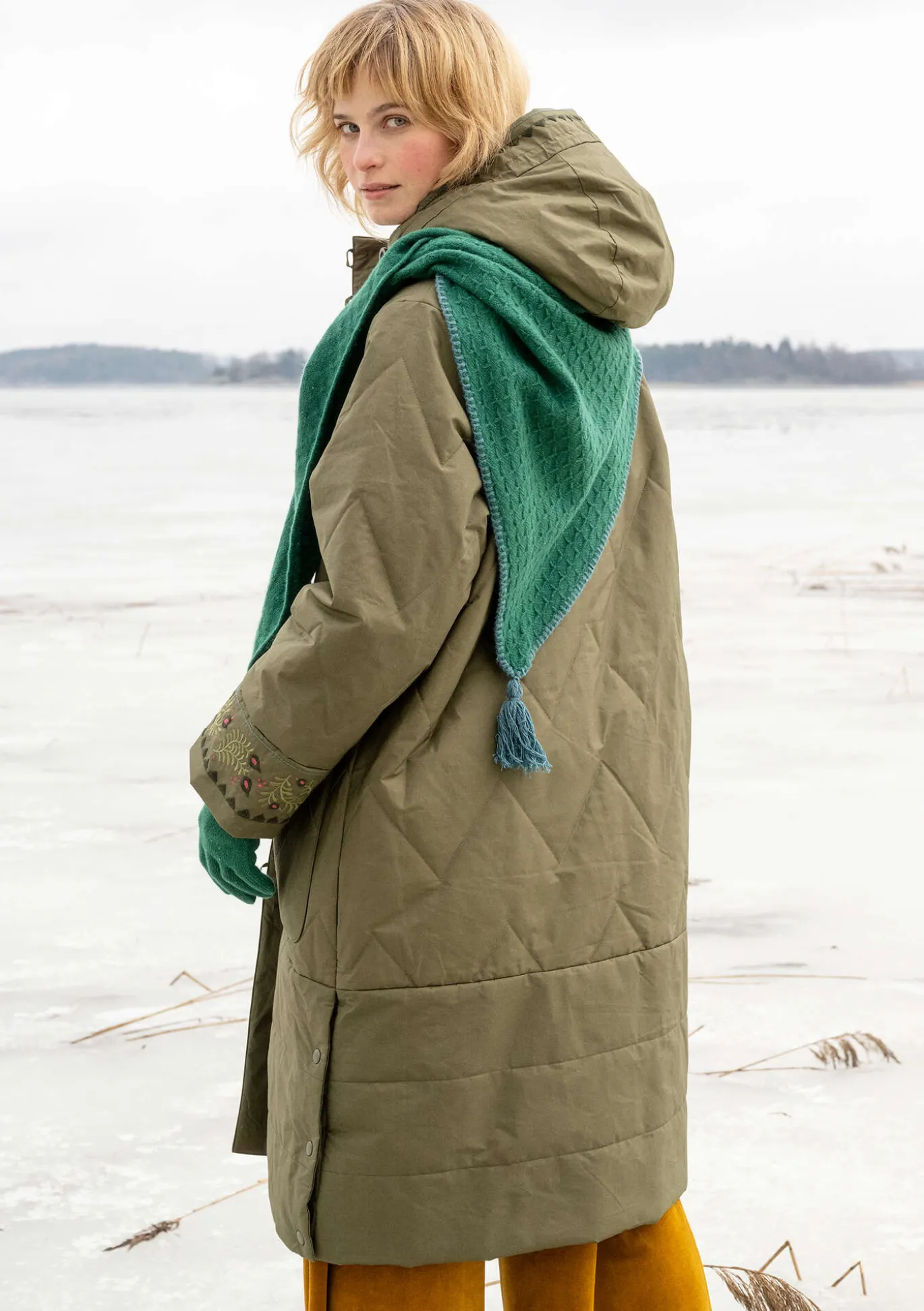 Vävd kviltad kappa "Svalbard"