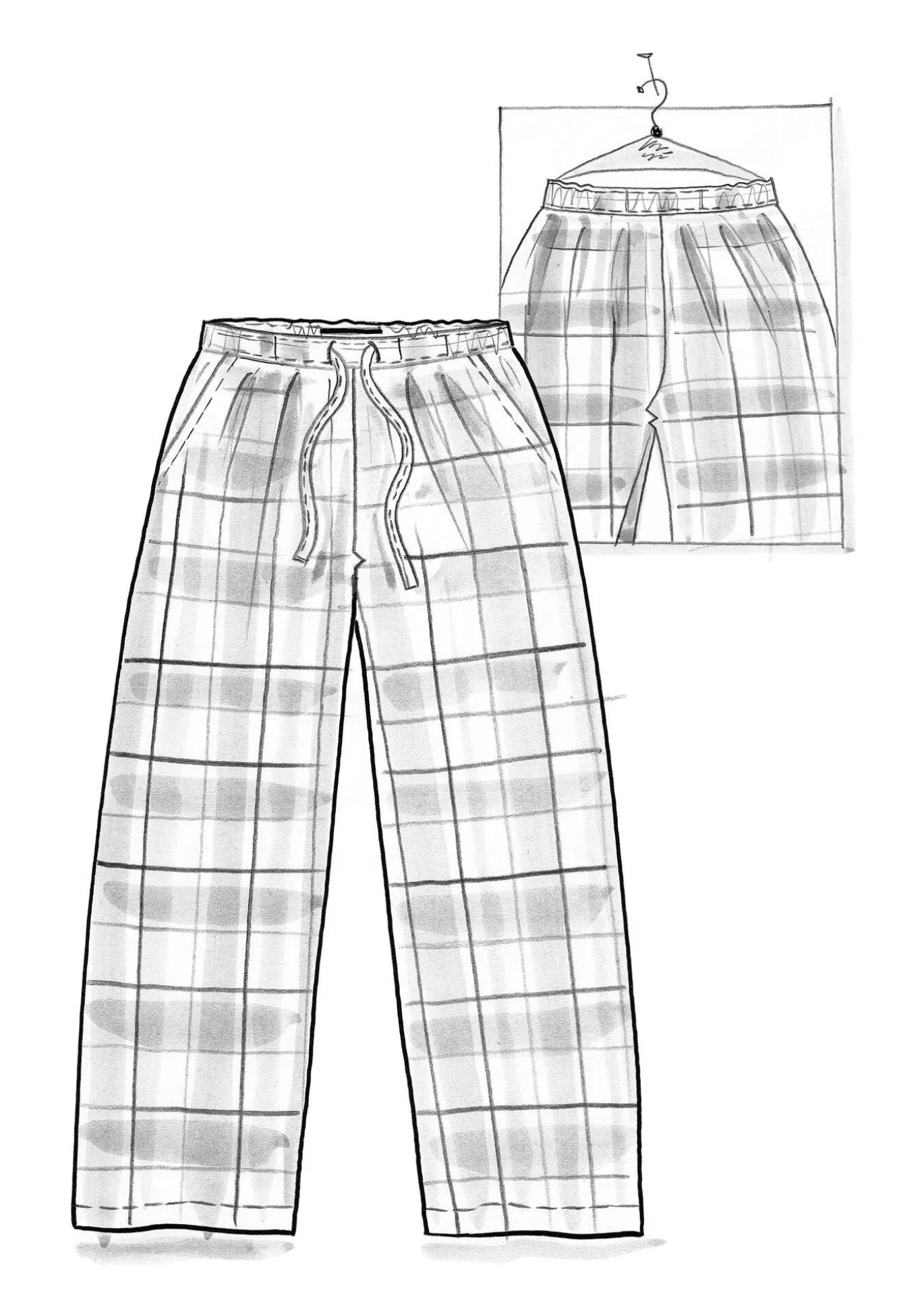 Vävd pyjamasbyxa "Skagen" i ekologisk bomull